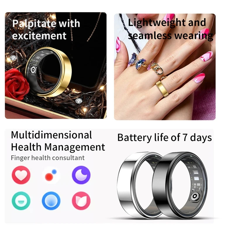 Bluetooth Smart Ring For Heart Rate And Blood Pressure Tracking