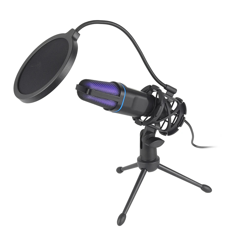 USB Microphone RGB Microfone Condensador Wire Gaming Mic for Podcast Recording Studio Streaming Laptop Desktop PC usb microphone mic karaoke microphone bluetooth microphone for phone ушной мониторинг karaoke mi