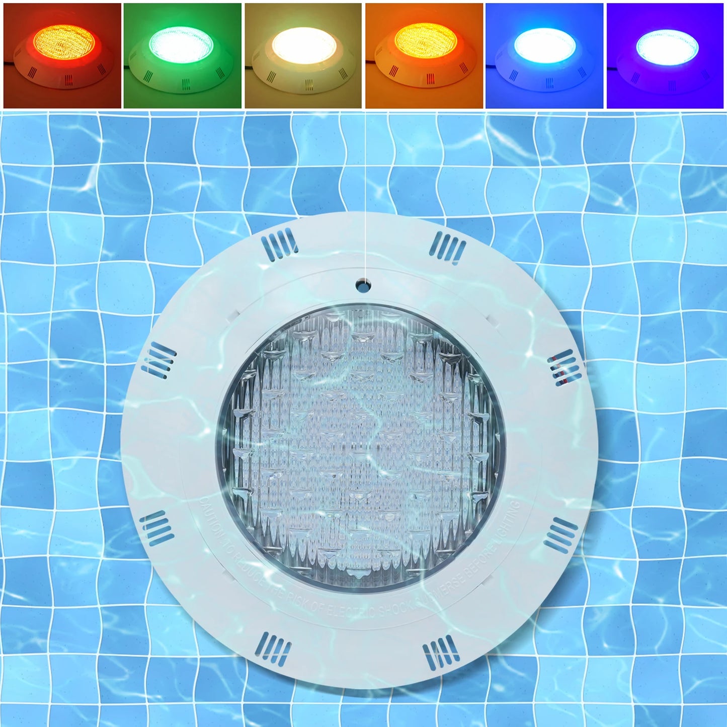 45W RGB LED Underwater Swimming Pool Light IP68 Waterproof 7 Colors Changing Underwater Pool Lights with Remote Control