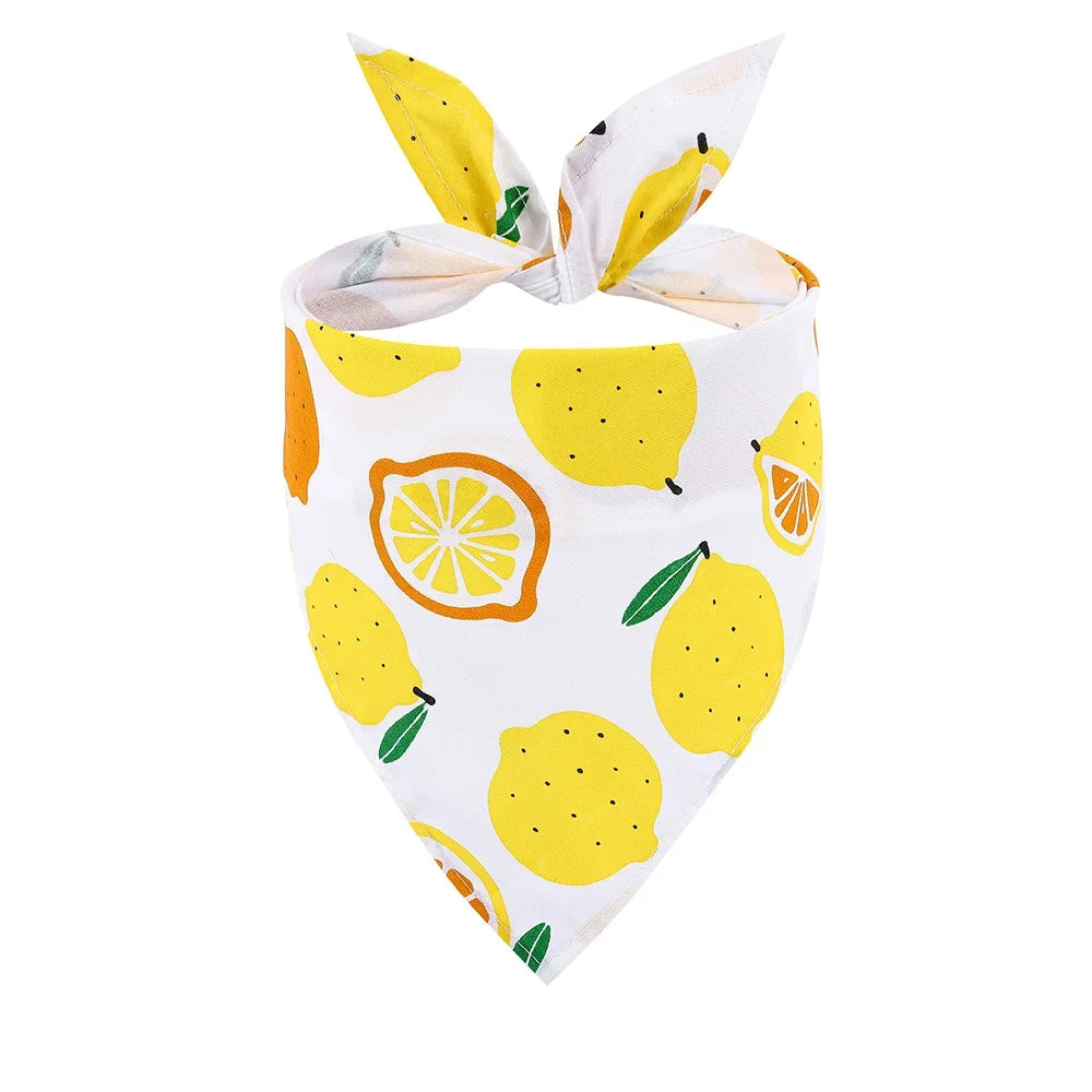 Adjustable Fruit Floral Dog Bandana Soft Washable Scarf