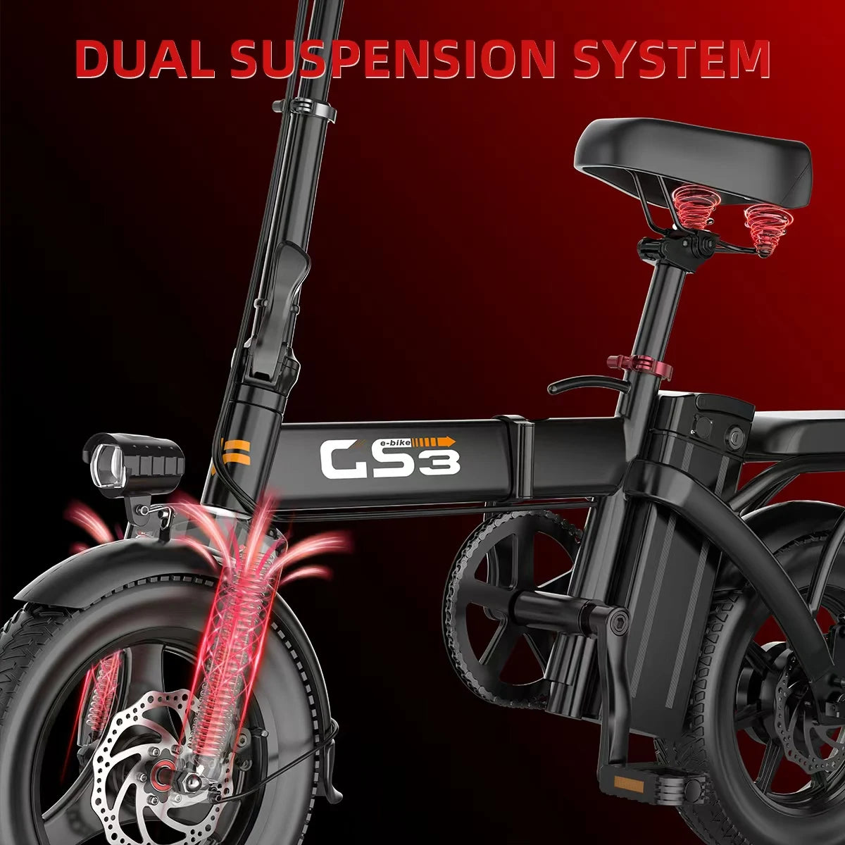 UPlee 14 Inch Electric Bike for Adults 500W Brushless Motor 48V 15AH Portable Battery 20MPH 30 Miles Long Range Lightweight