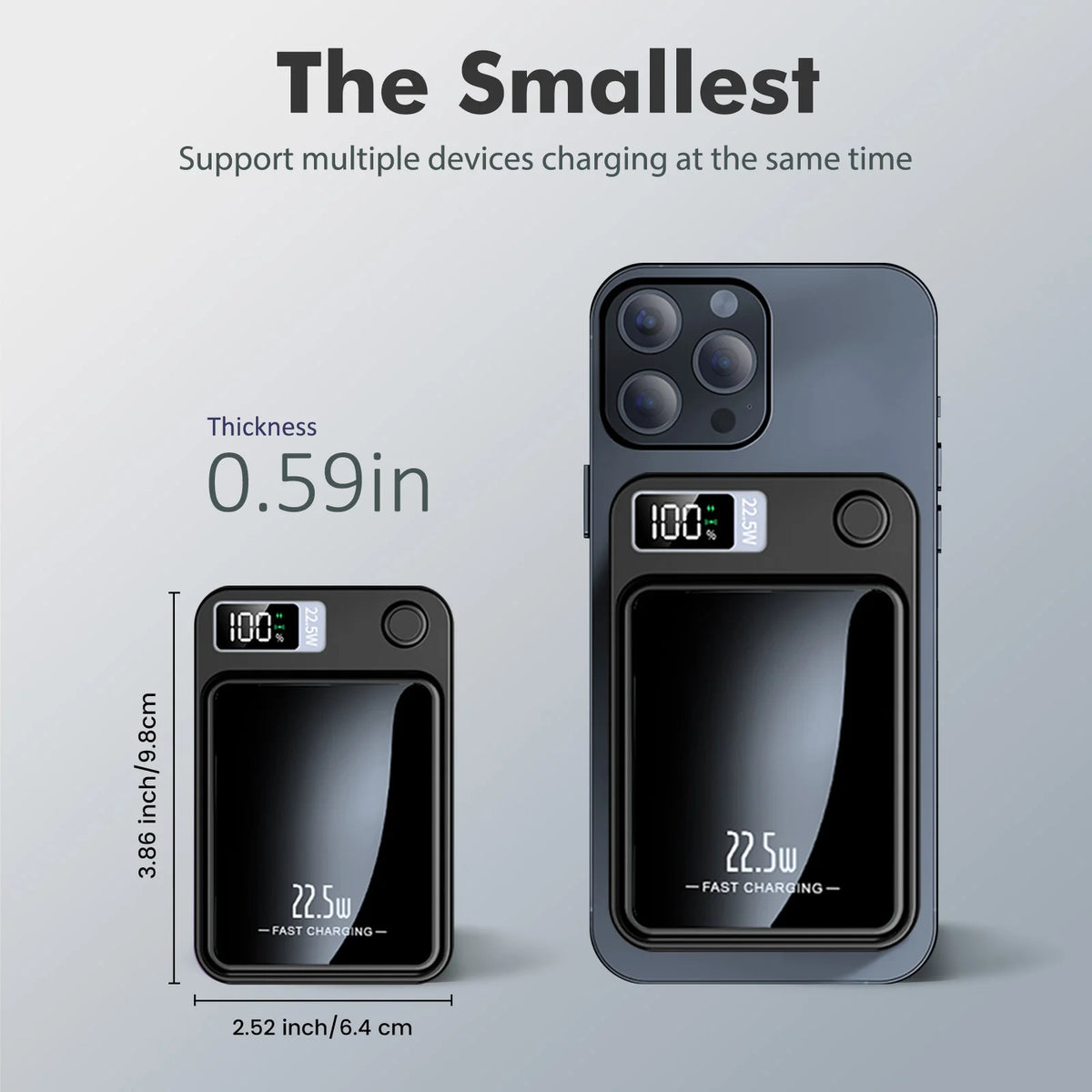 Magnetic Wireless Power Bank With Fast Charging And LED Display