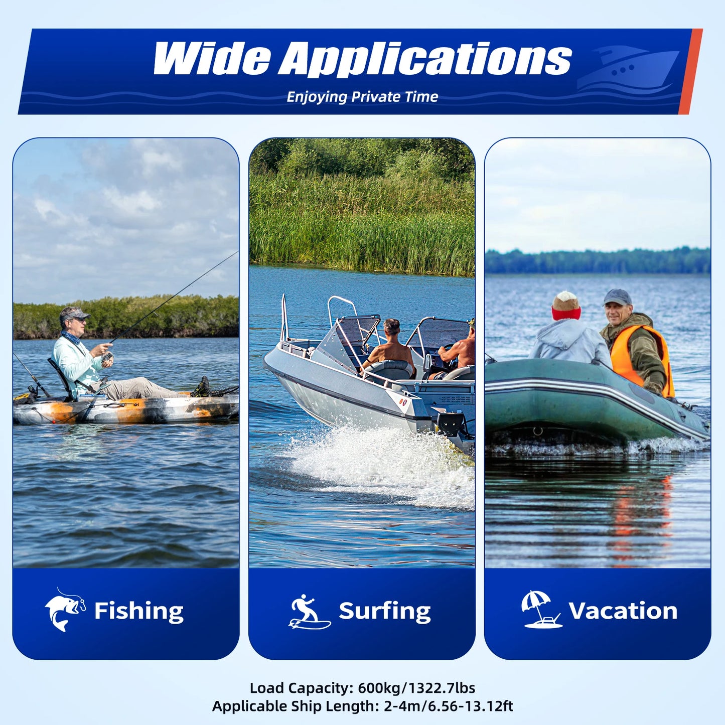 Powerful 65lb Thrust Saltwater Electric Outboard Motor, Telescopic Shaft, 5 Forward Gears, Idea for Boating Fishing