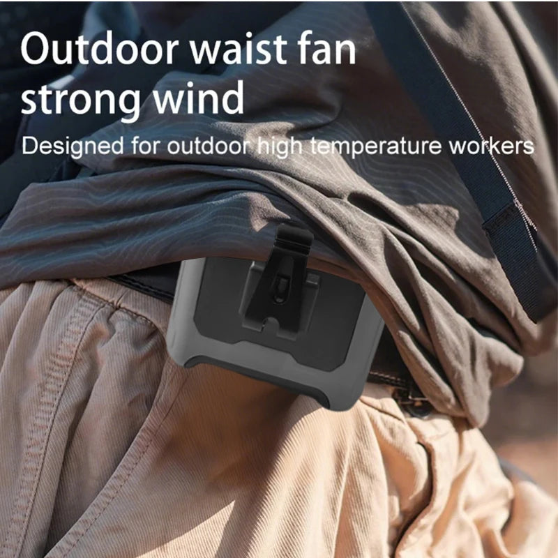10000mAh Portable Neck Fan Cooling Rechargeable Hands-free Waist Clip Fan with Flashlight for Outdoor Travel Camping Power Bank