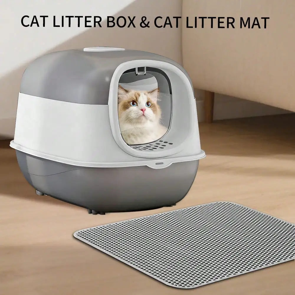 Cats Litter Box, Enclosed Cats Litter Box With Lid And Scoop, Large Size Anti-Splashing Easy To-Clean, Front Entry And Exit, Boxes From Kitten To Adult