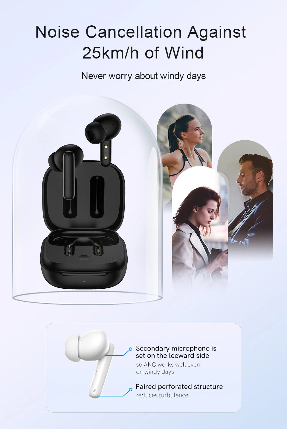 QCY T13 ANC Wireless Earphones Bluetooth Active Noise Cancelling Headphones