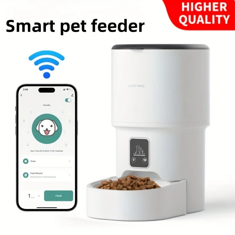 Automatic Pet Feeder, Cat Food And Dog Food, Wifi Remote Control, Detachable Washing, Large Capacity Pet Feeder for Cats And Puppies