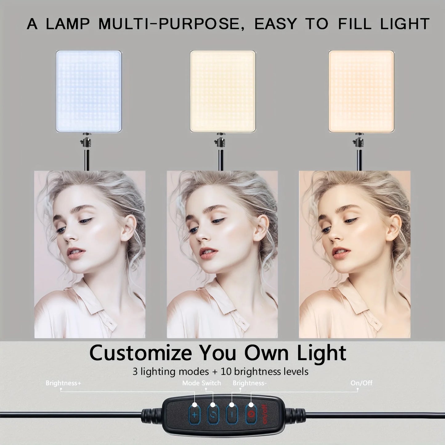 11in LED Video Fill Lamp Light Vloging Photo Studio LED Panel  With  Triopd Stand For Live Stream Makeup Meeting Group