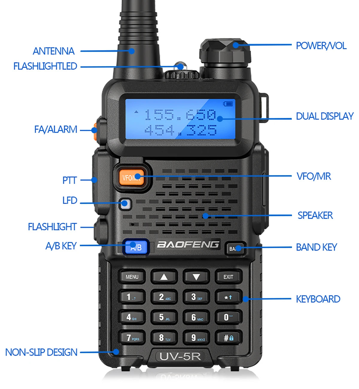 Baofeng UV-5R Dual Band VHF UHF Portable Two-Way Radio Transceiver