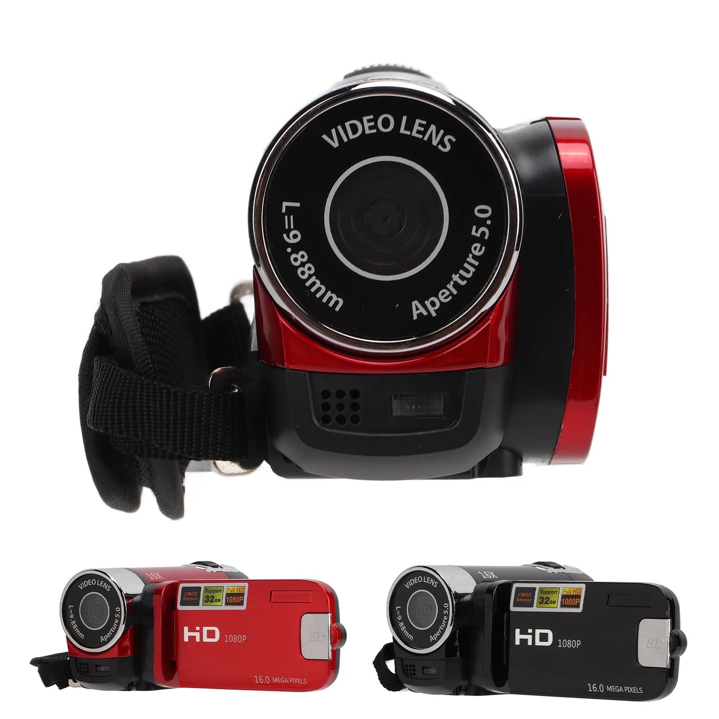 Video Camera Camcorder Handheld 16MP 270° Rotation Digital Camcorders Full HD 1080P Portable for Kids for Gifts for Family