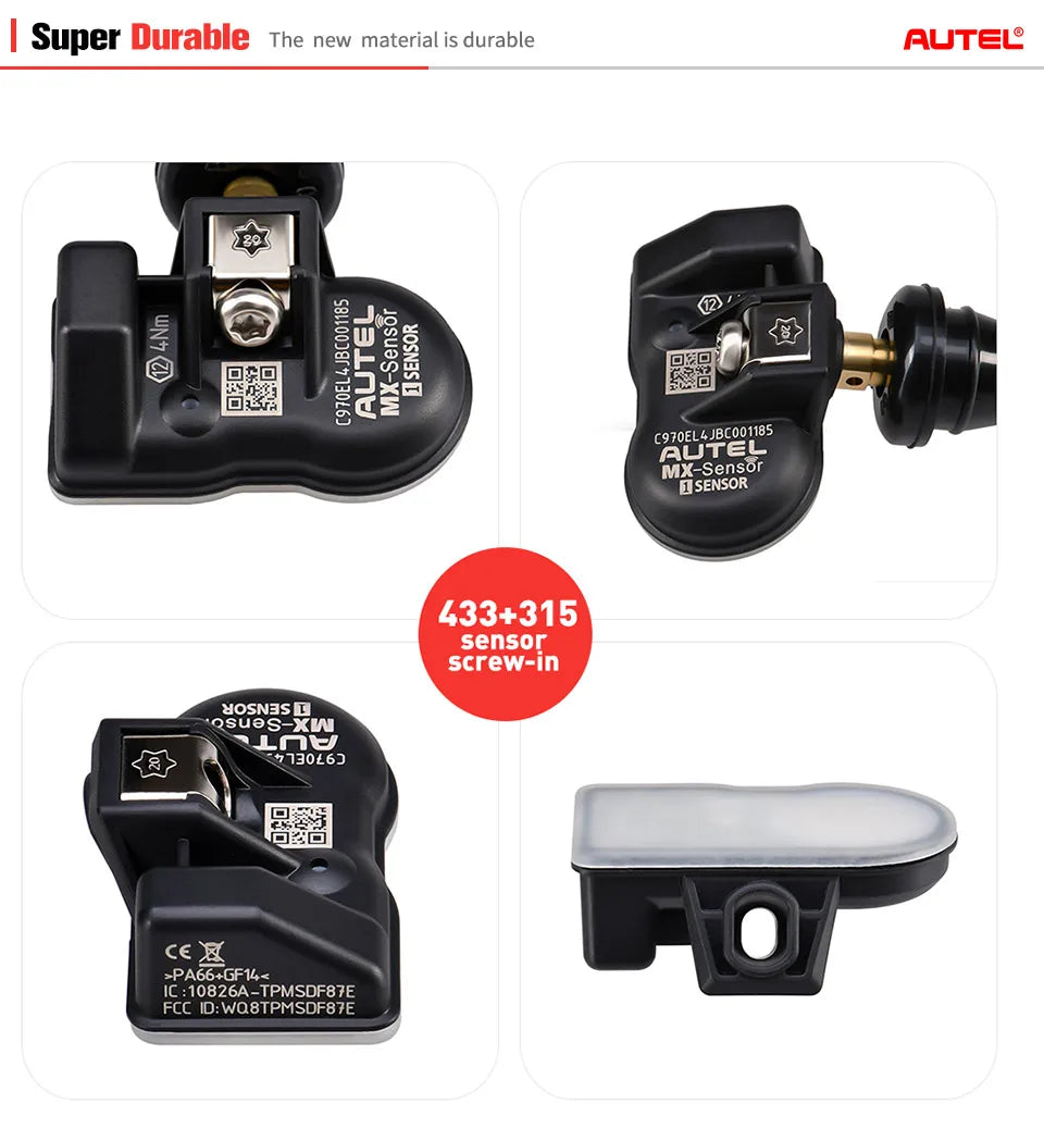 Autel MX-Sensor 433 315MHZ TPMS Sensor MaxiTPMS Tire Pressure Monitor Tester Tire Repair Tools Scanner Programming MX-Sensor
