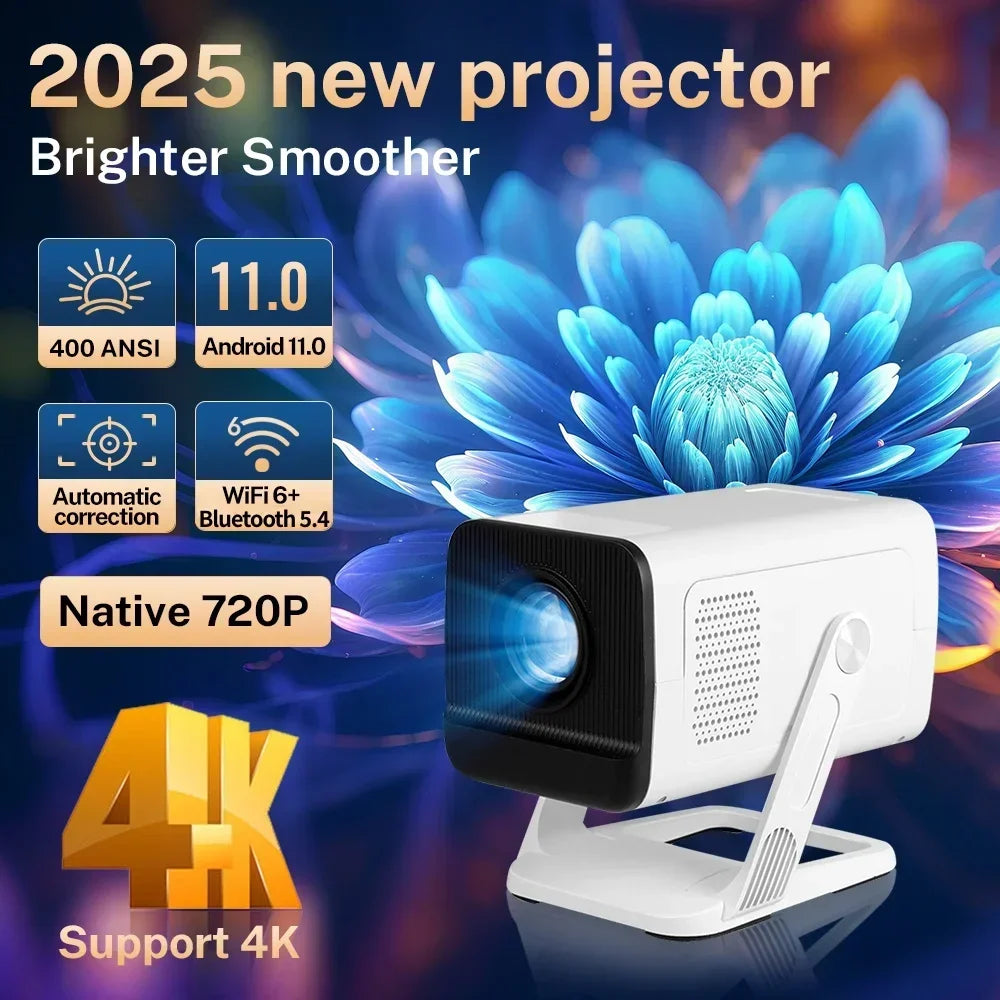 LynCast Mini Projector 1080P 4K WiFi 6 Bluetooth Android TV