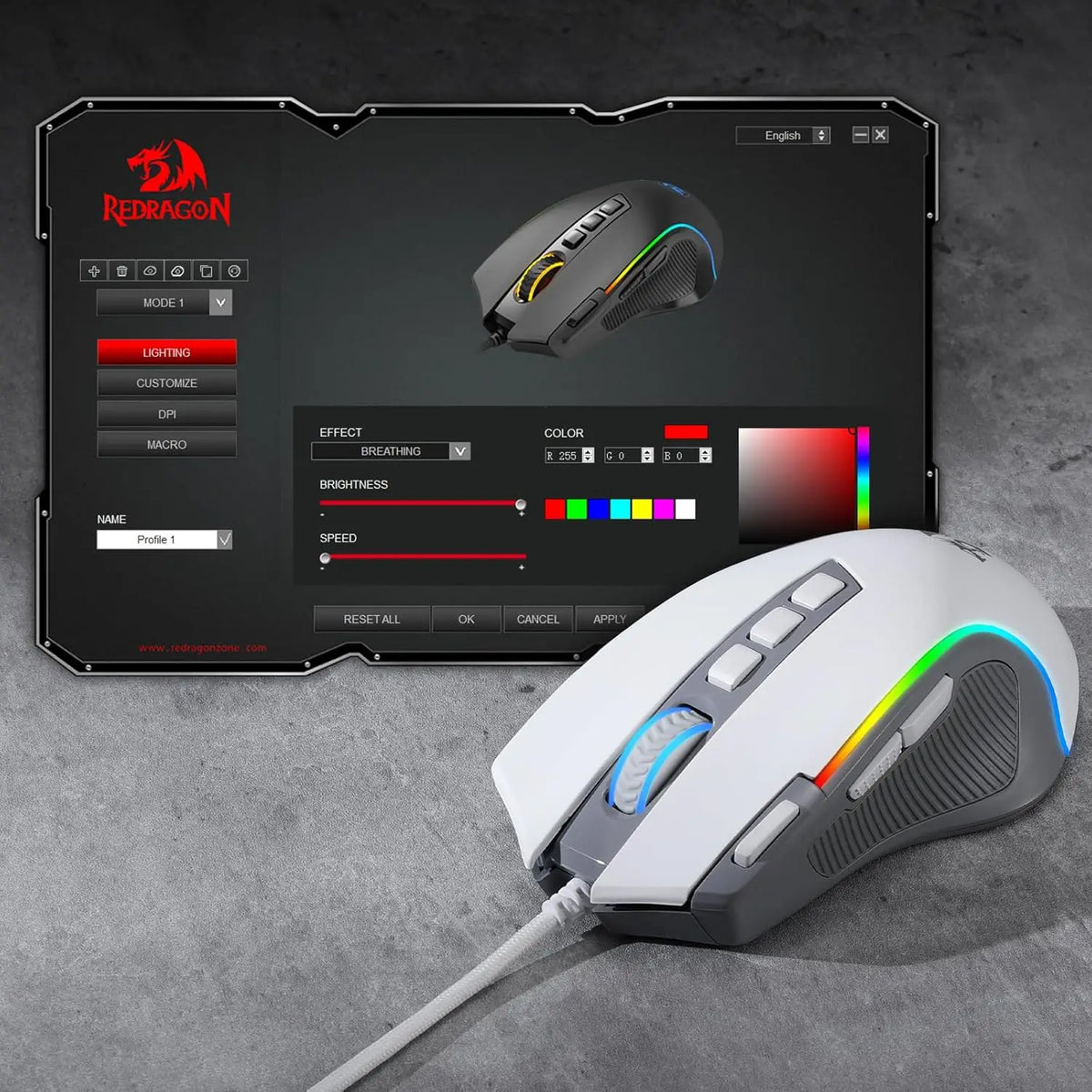Redragon M612 RGB Wired Gaming Mouse With 9 Programmable Buttons