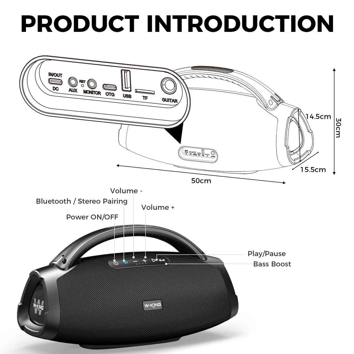 W-King X20 Portable Bluetooth Speaker With Waterproof Design