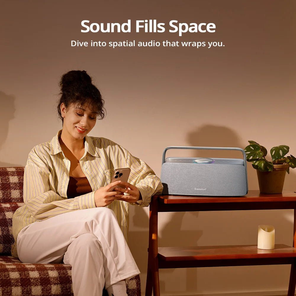 Tronsmart Fiitune X30 Bluetooth Speaker Wireless Portable Handle Home Speaker with Hi-Res Audio, 80W, IPX6, APP Control