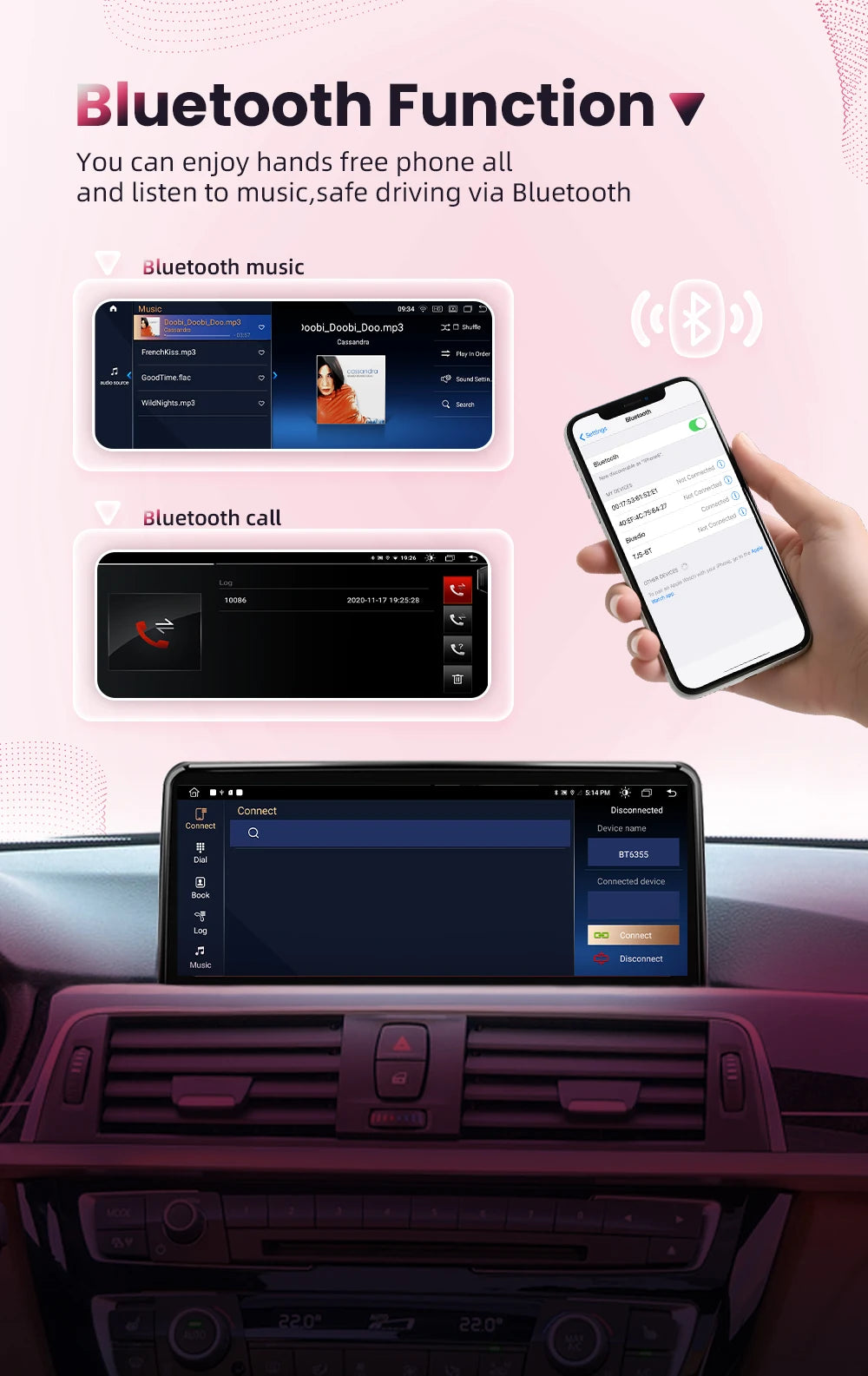 BONROAD Car Radio Wireless Carplay Android auto For BMW X5 E70 X6 E71 CCC CIC Bluetooth Mirror Link Navigation GPS Touch Screen