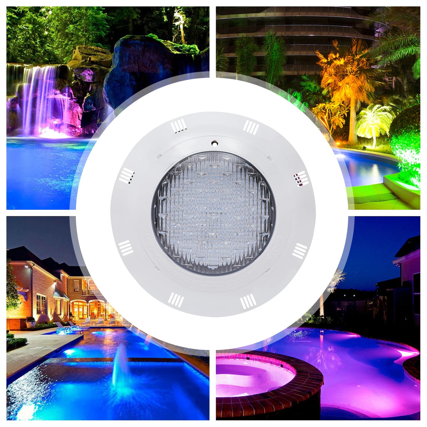 45W RGB LED Underwater Swimming Pool Light IP68 Waterproof 7 Colors Changing Underwater Pool Lights with Remote Control