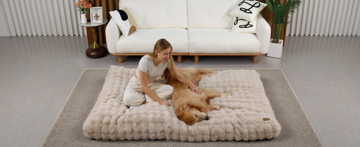 Ultra Plush Dog Bed Soft Pet Cushion Large Dog Crate Puppy Mattress Washable Mat