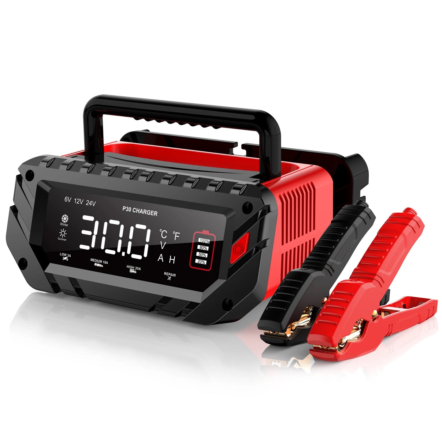HTRC Smart Car Battery Charger 6V-12V-24V LCD For Motorcycle