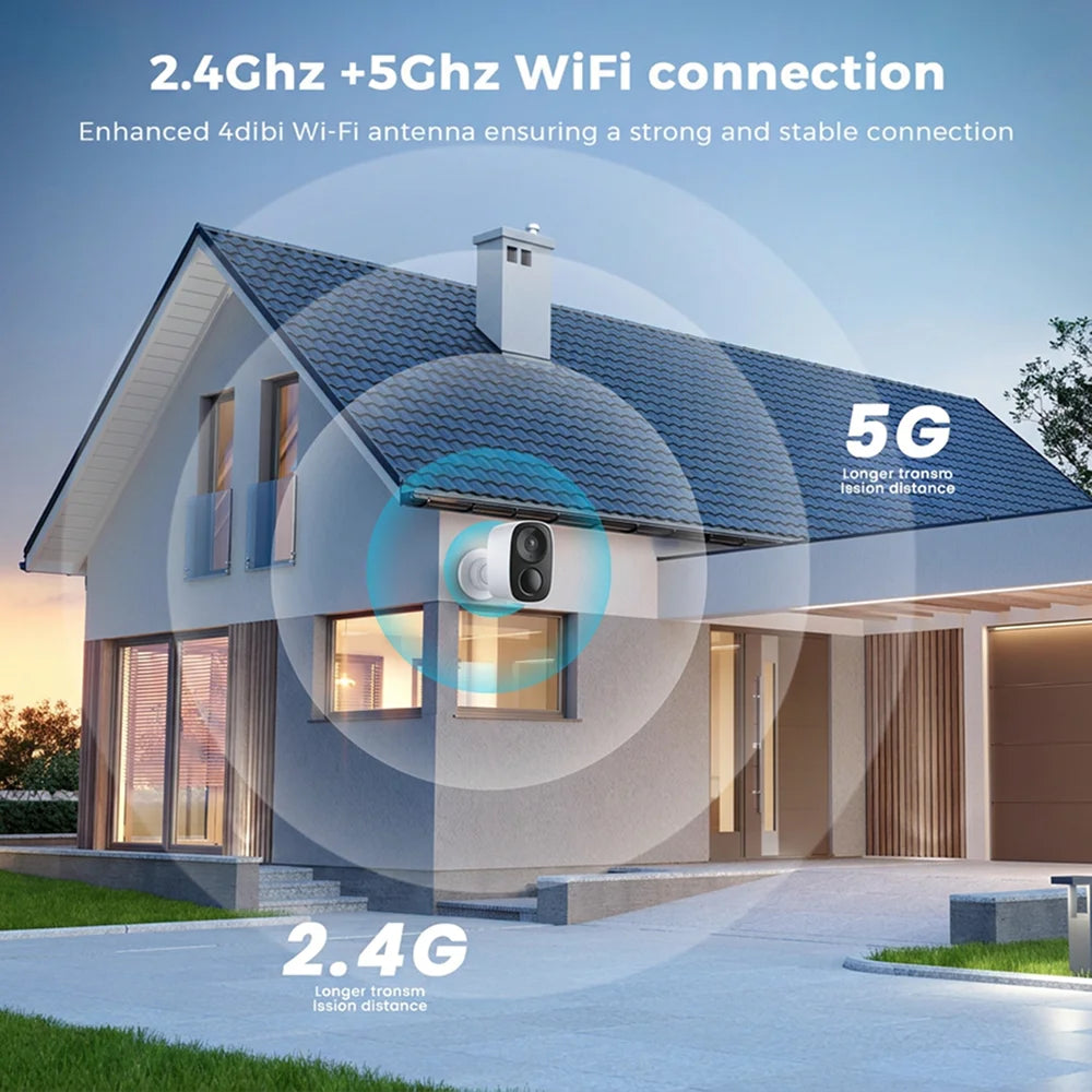 Vstarcam 4K WiFi Solar Security Battery Camera 5MP Wireless Outdoor Battery Powered Cameras Color Night Vision PIR Human Motion Cam