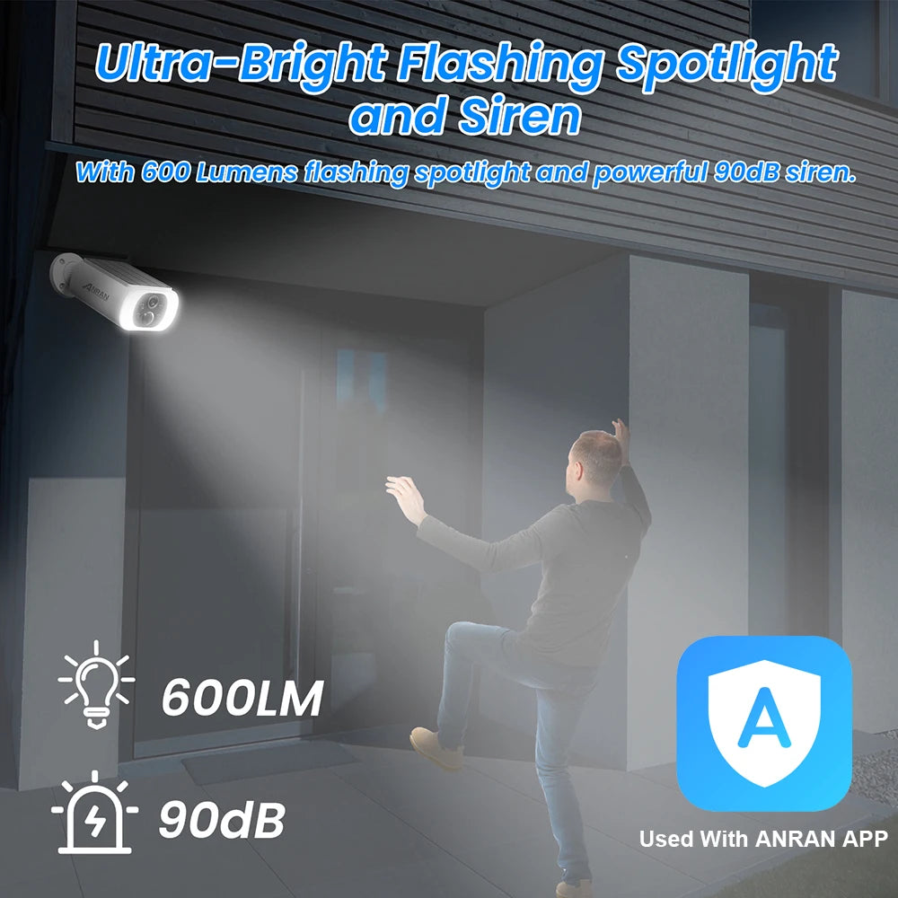 Anran Outdoor Wireless WiFi Security Camera With Solar Power