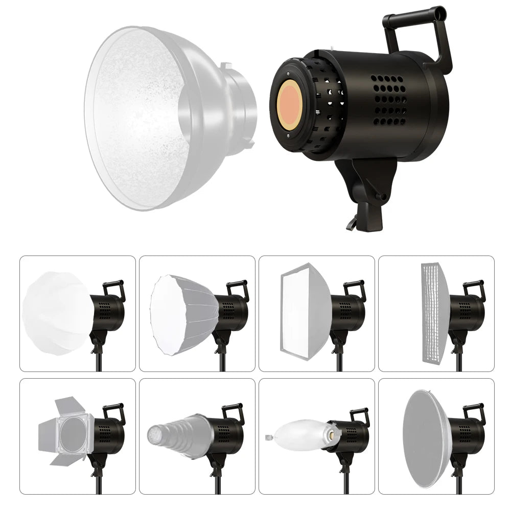 Bowens Lighting Video Studio 135W 110-220V Photography Dimmable LED Lamp Flash Studio 3000-6000K 3 Color Remote Control Display