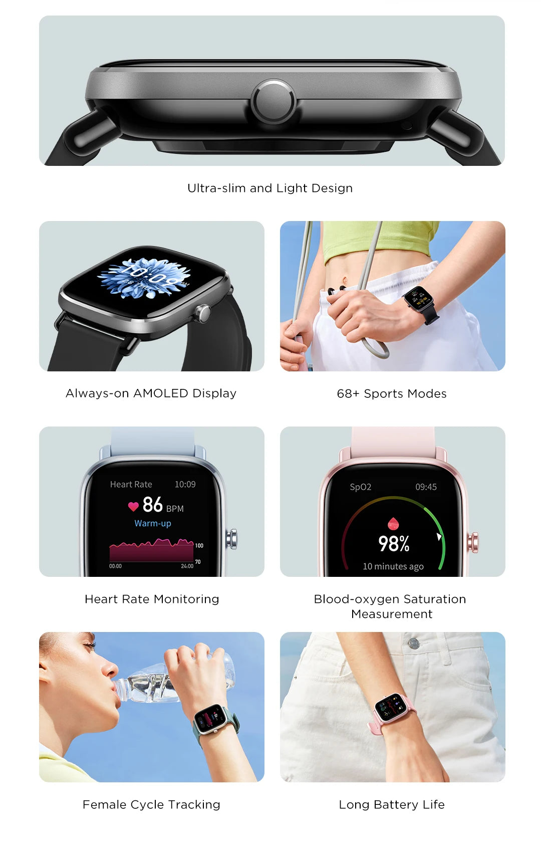 Amazfit GPS Smartwatch With Sports Modes And Sleep Tracking