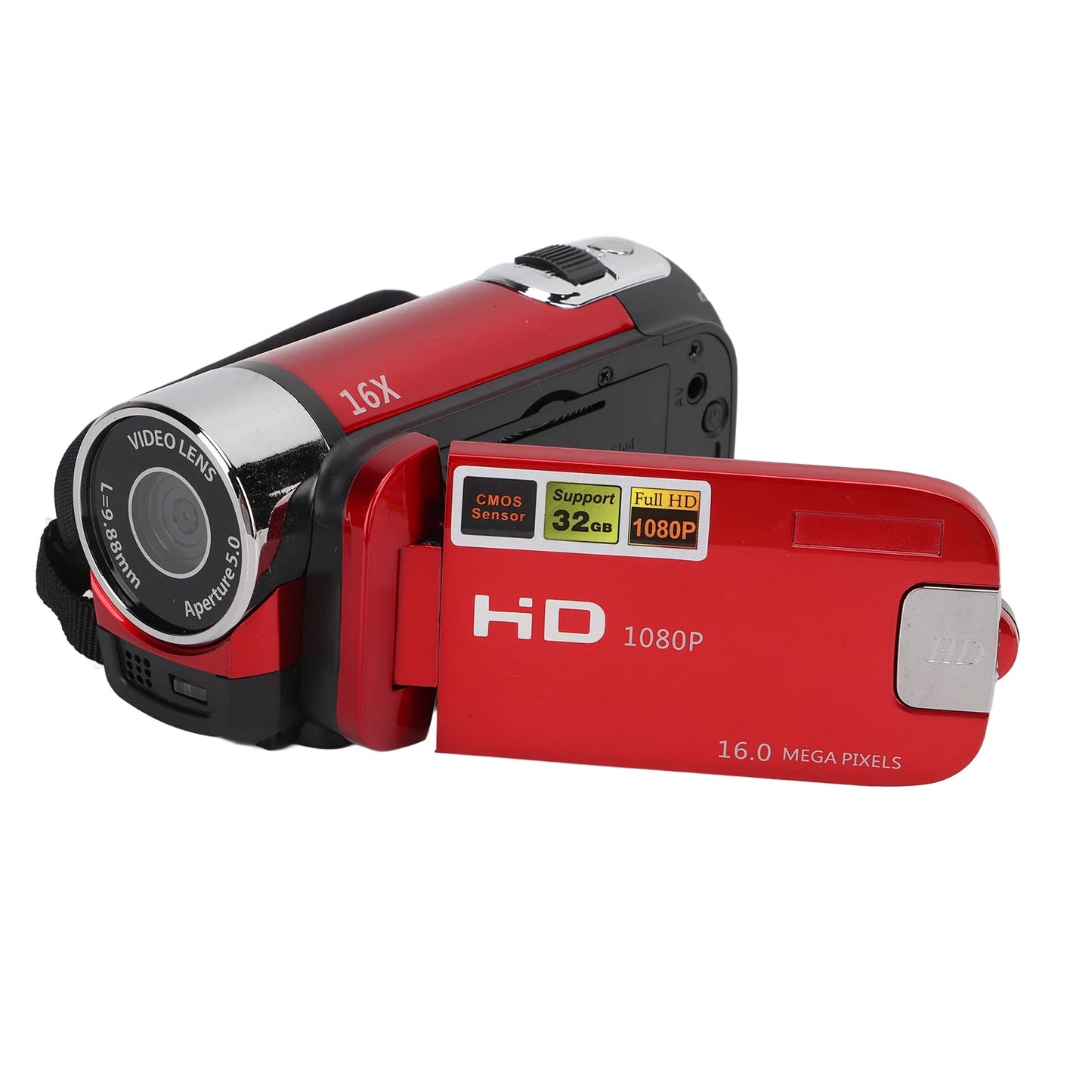 Video Camera Camcorder Handheld 16MP 270° Rotation Digital Camcorders Full HD 1080P Portable for Kids for Gifts for Family
