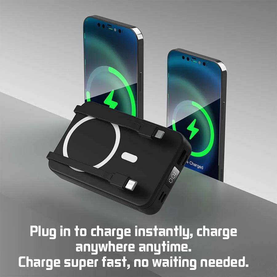 Magnetic Wireless Power Bank With Fast Charging And Stand