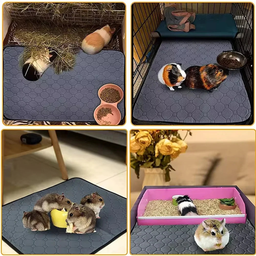 Guinea Pig Cage Lining Washable Guinea Pig Skin Pad Reusable and Non slip Urinary Pad for Guinea Pig Cat Dog Bed small animal