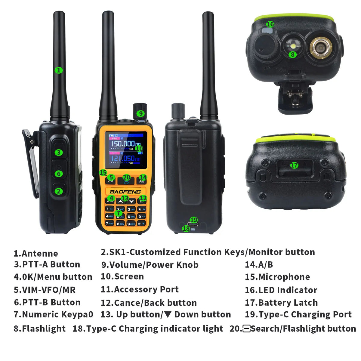 Baofeng UV-5R Dual Band Two-Way Radio With Type-C Charging