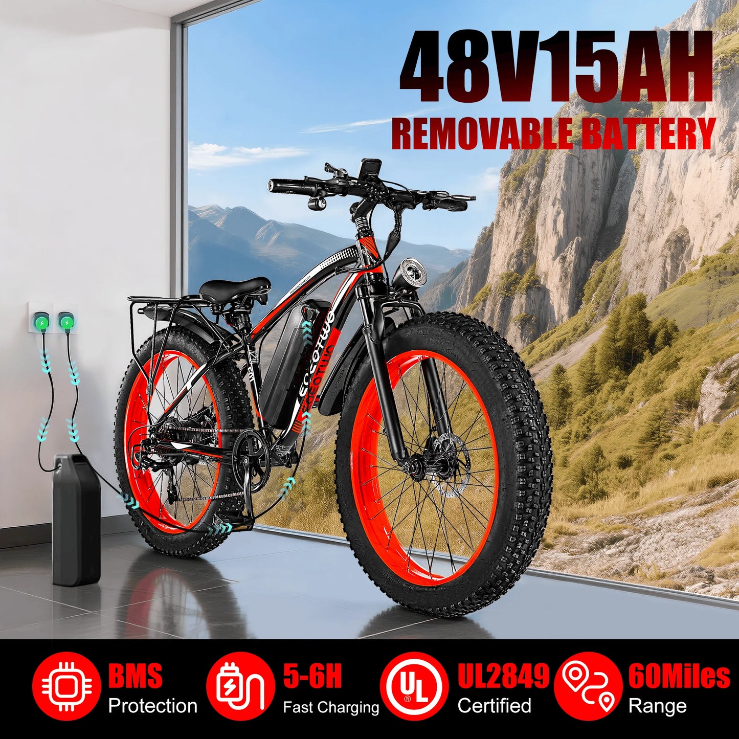 EOEOTWO 1500W Electric Fat Tire Ebike With High Speed