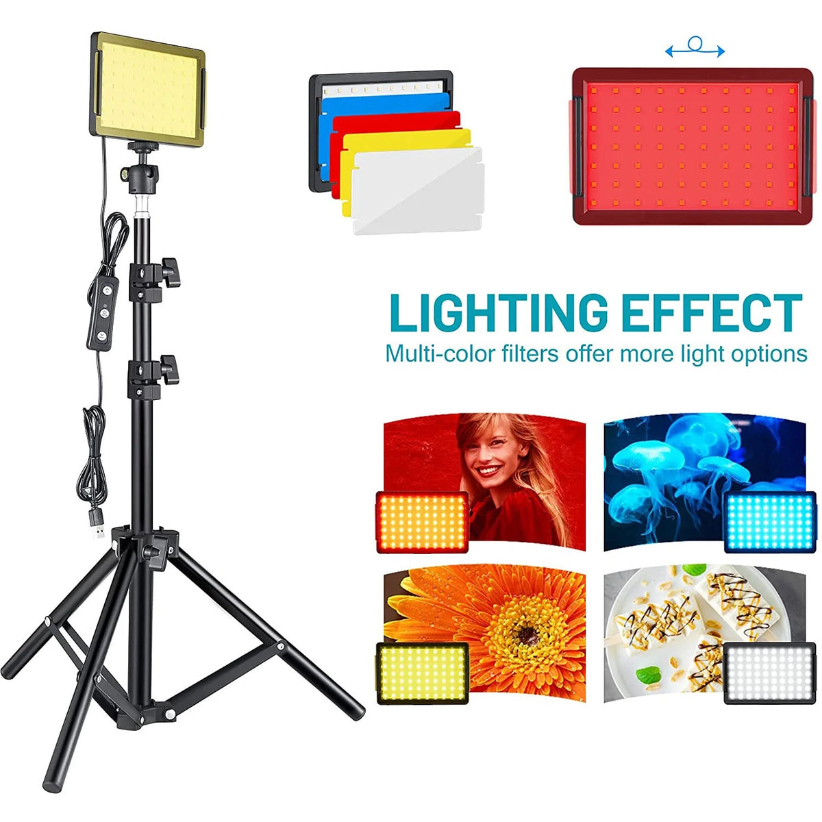 Baodeli Led Video Light Panel Photography Studio Lamp Tripod