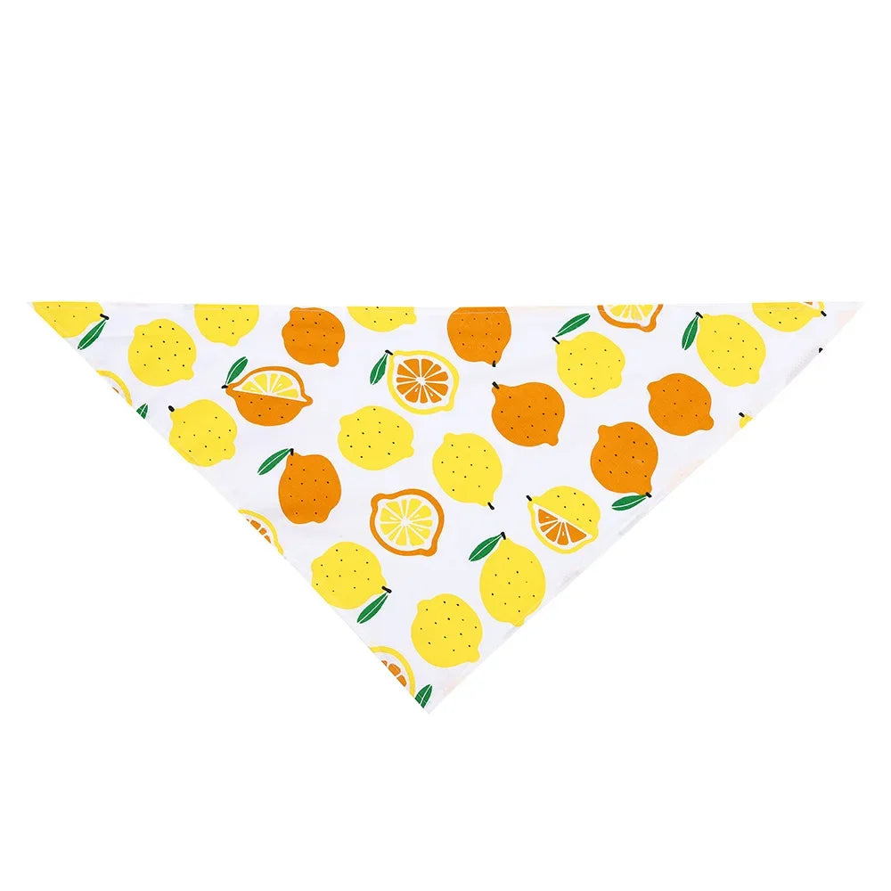 Adjustable Fruit Floral Dog Bandana Soft Washable Scarf
