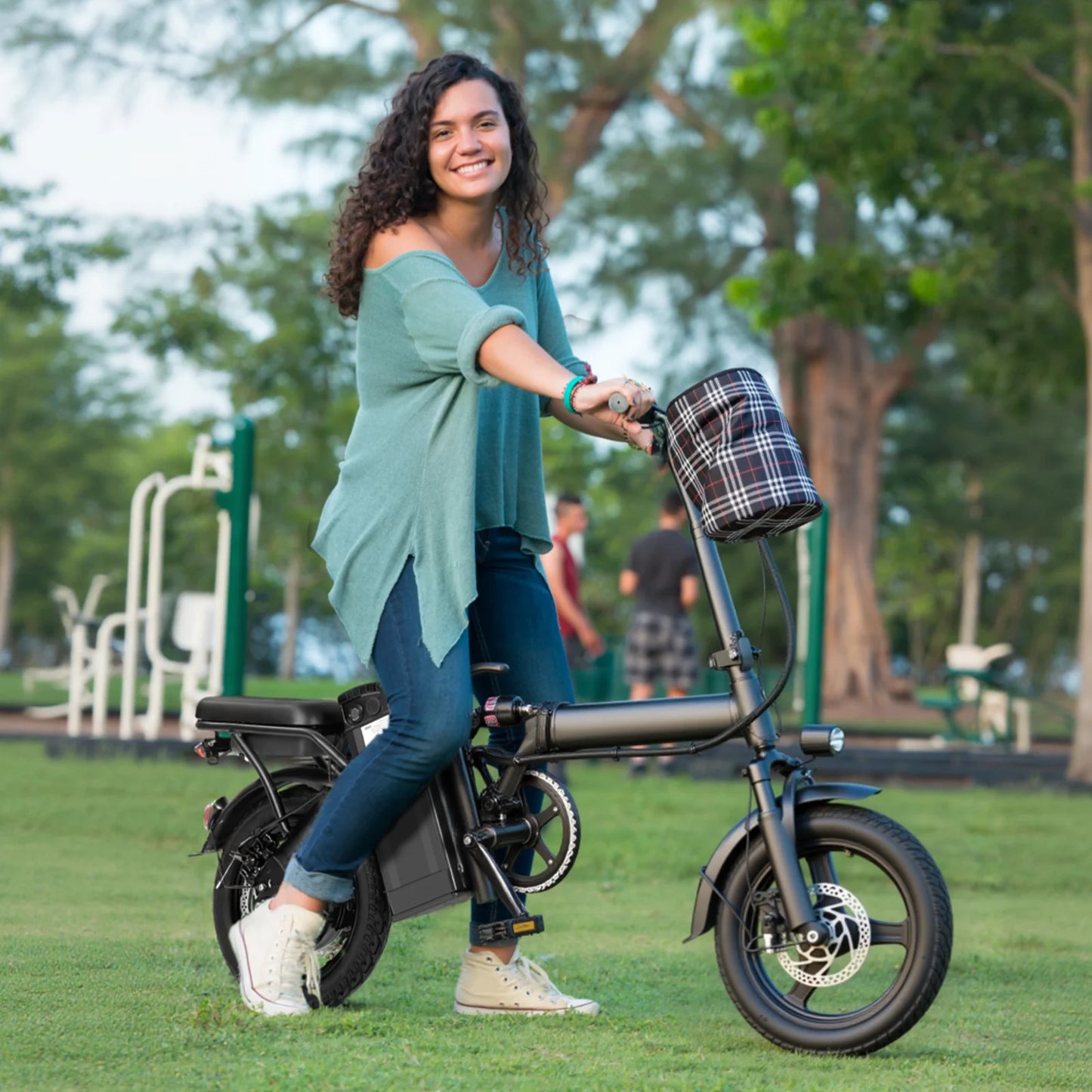 1Year Warranty 500W Adult Electric Bike 20MPH 48V10.4Ah with Dual Disc Brake 14 Inches Folding Electric Bike 22 Mile Range