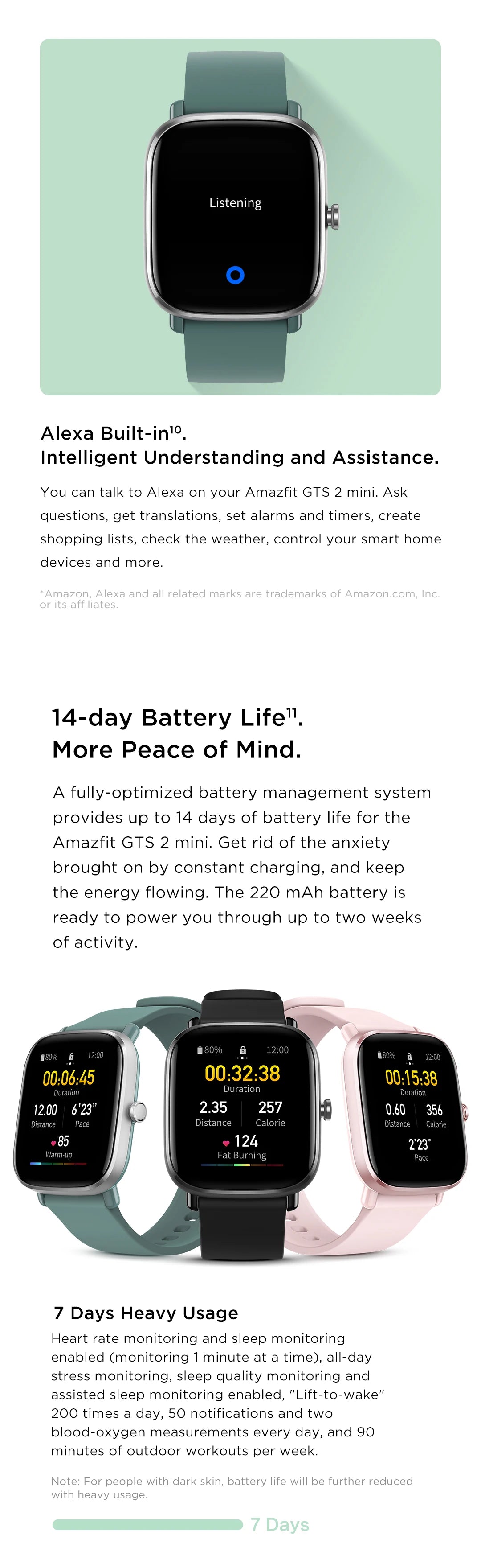 Amazfit GPS Smartwatch With Sports Modes And Sleep Tracking