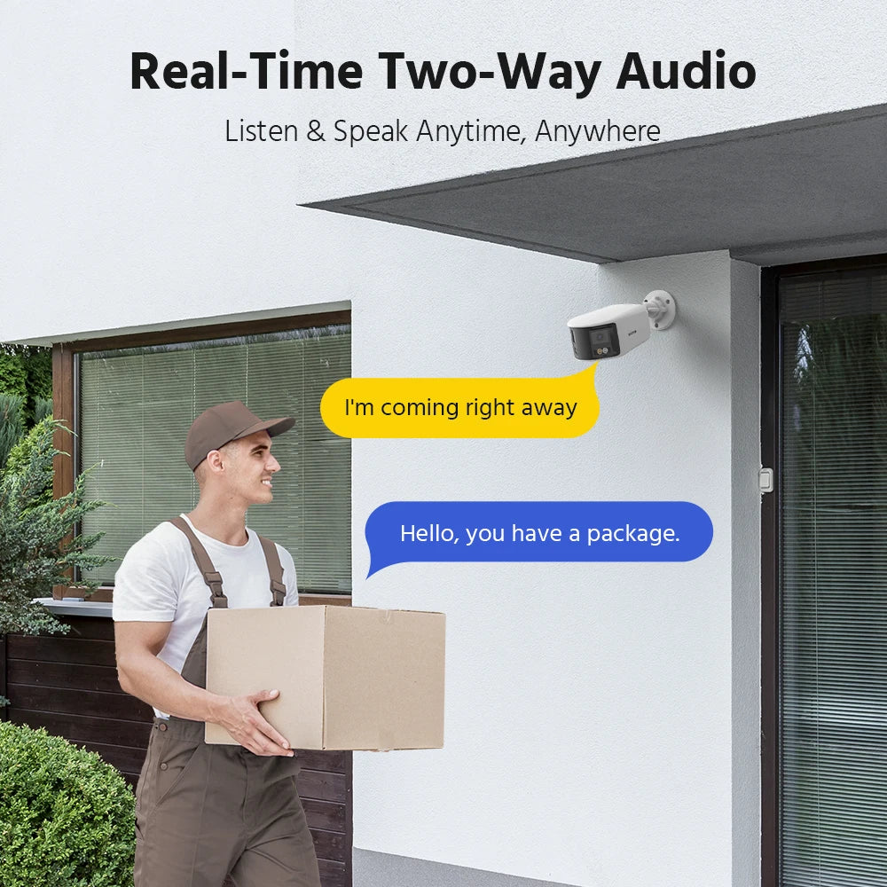 ANNKE Smart Home 180° 8MP/6MP DUO POE Dual Lens Wide View Outdoor Video POE Camera,4K AI Human Detect,8MP Security CCTV Camera