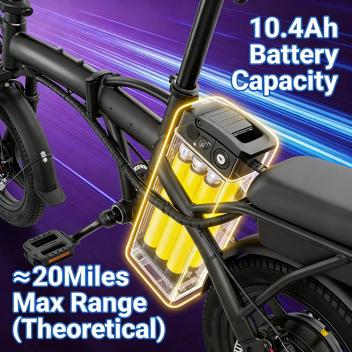HEZZO T5 Folding Electric Bike For Adults 750W Peak Motor