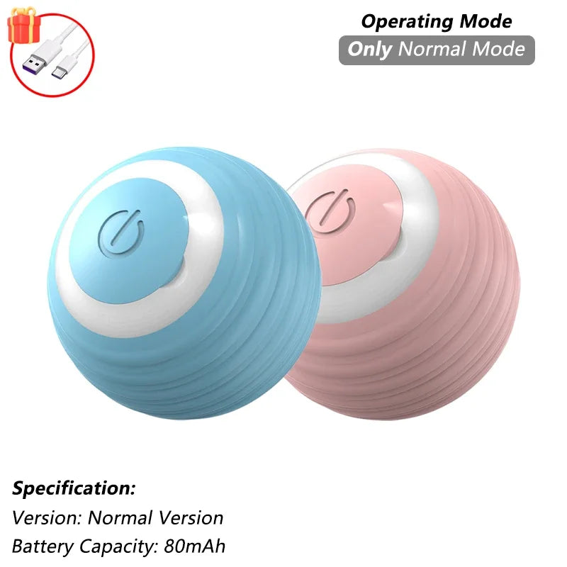 Cat Interactive Ball Toy Automatic Rolling Ball Faux Tail Rechargeable Smart Pet Electric Toy Pet Training Imitate Mouse