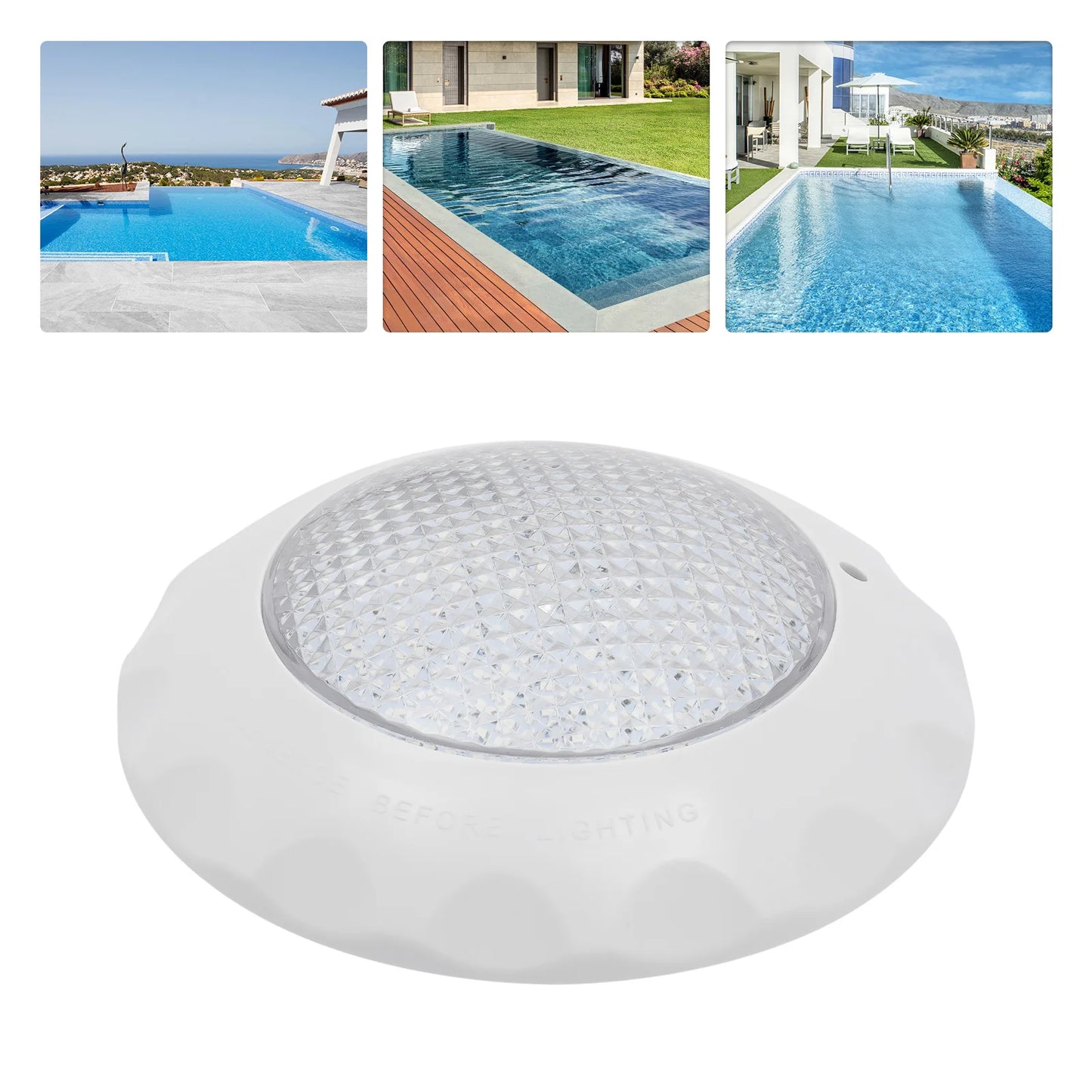 Durable RGB Pool Lights with 2835 Light Beads, 45W LED, 3000LM Brightness, Long-lasting, Compact, Ideal for Home Pool and
