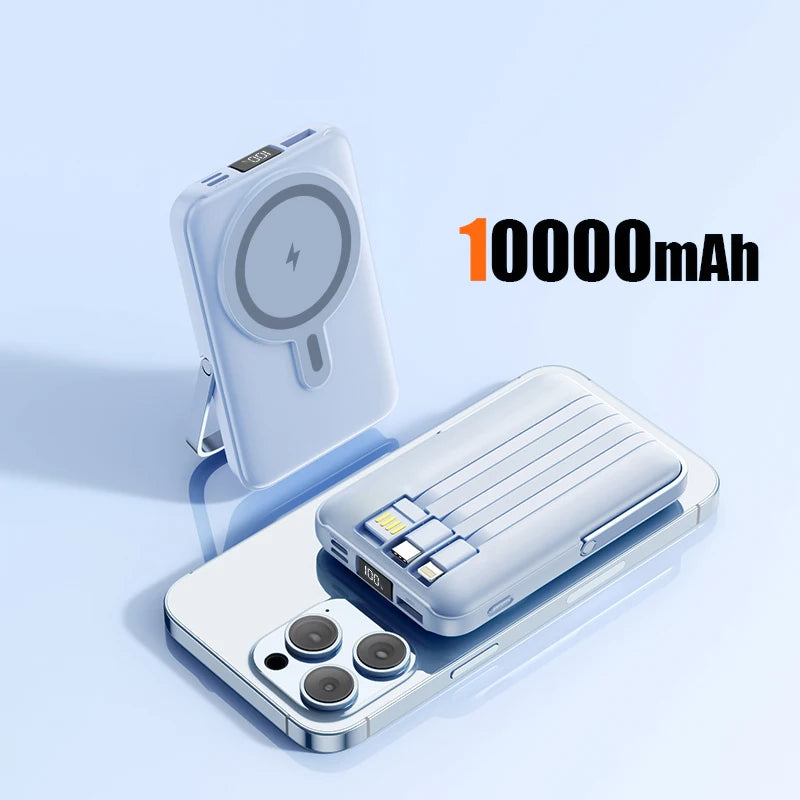Magnetic Wireless Power Bank With Fast Charging And Stand
