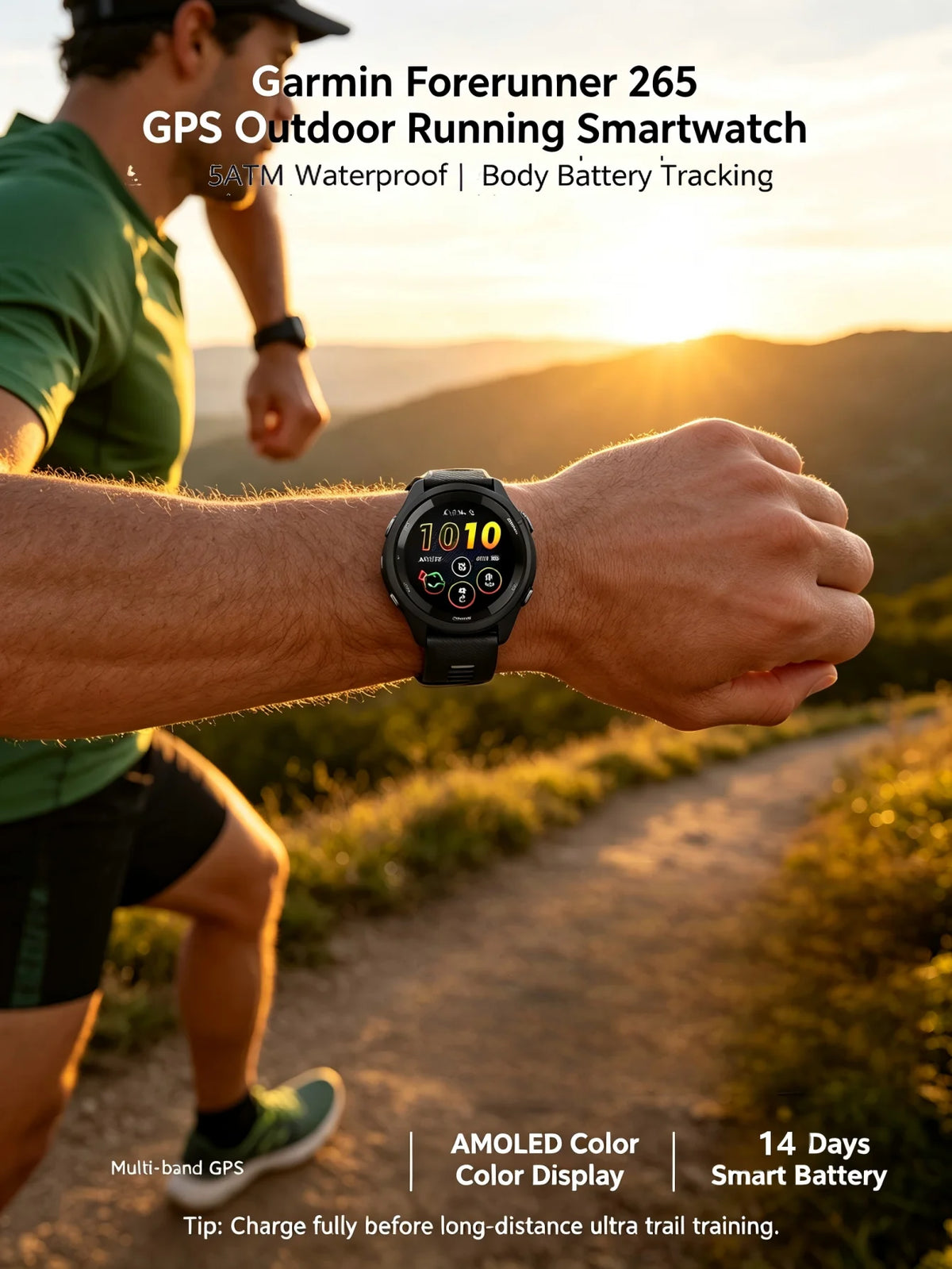 Garmin Forerunner 265 GPS Smartwatch With Health And Activity Tracking