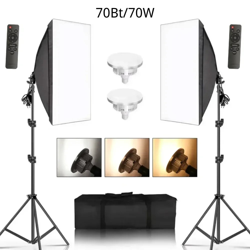 SH Professional Continuous LED Lighting Softbox Kit For Photo Studio