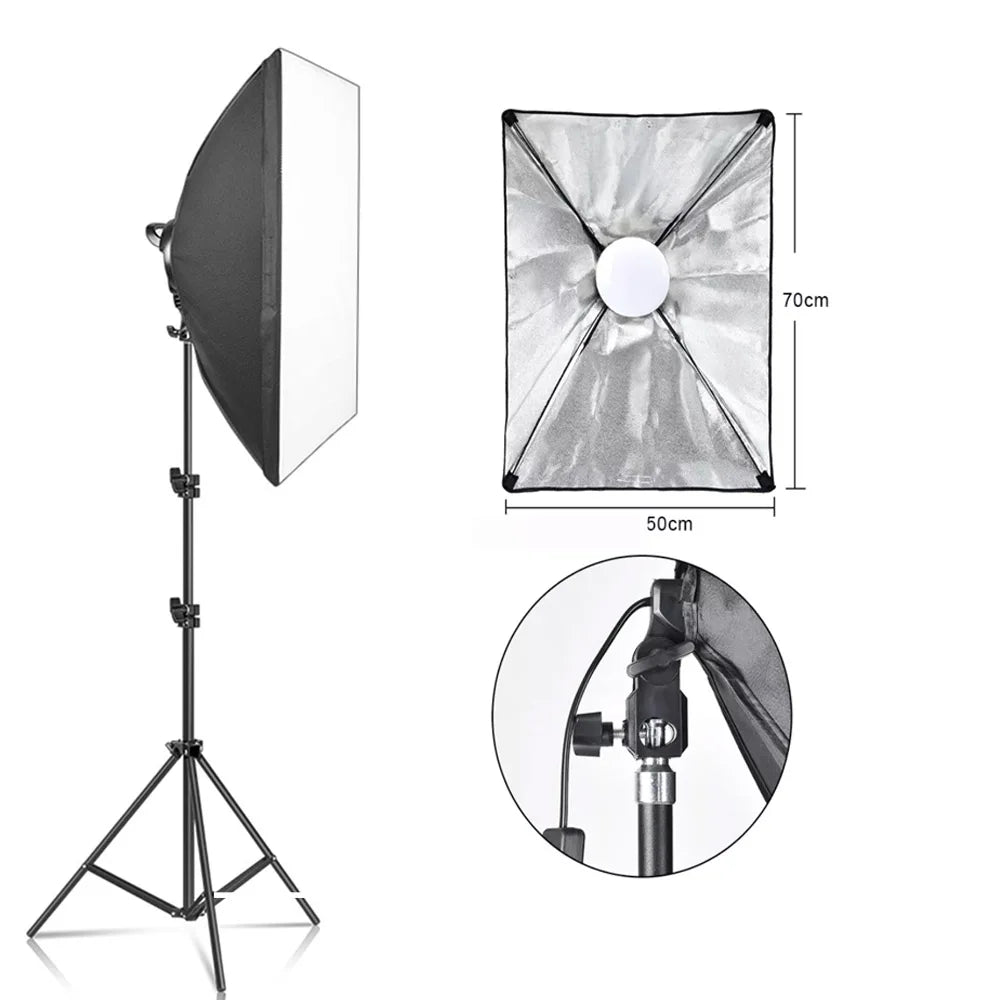 SH Professional Continuous LED Lighting Softbox Kit For Photo Studio