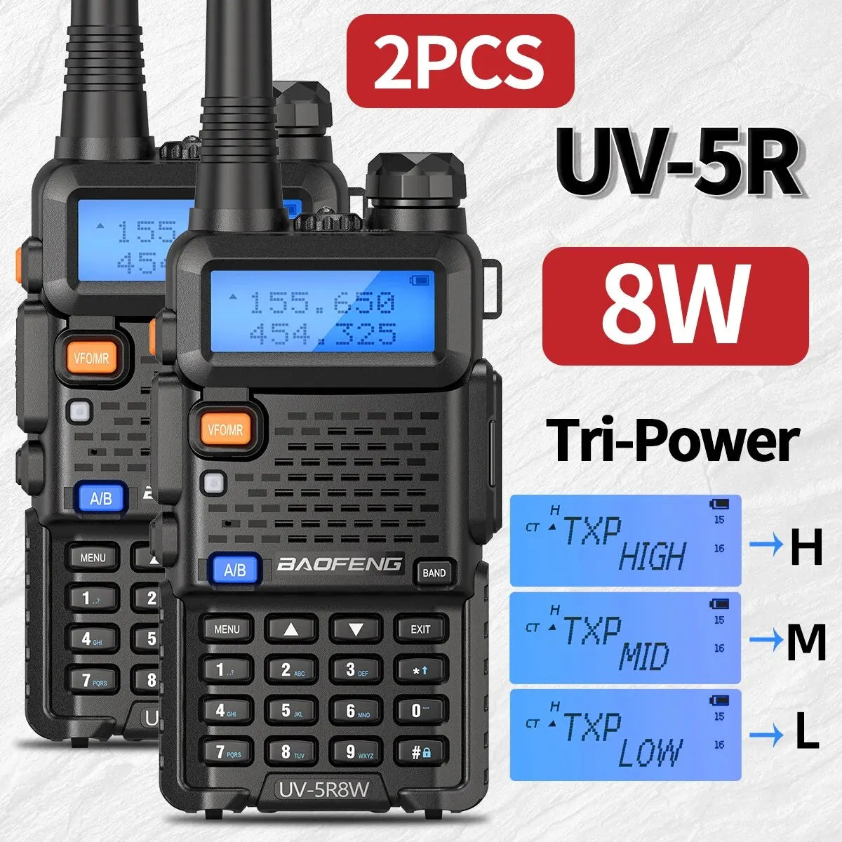 Baofeng UV-5R Dual Band VHF UHF Portable Two-Way Radio Transceiver