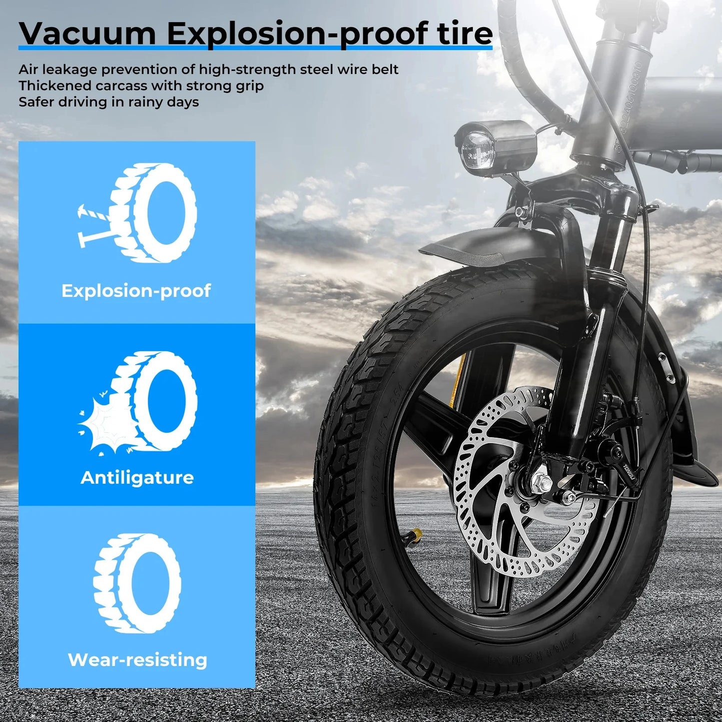 Adult and Adolescent Electric Bicycles, 20MPH, 560W Motor, 48V Detachable Battery, 14 inch Folding Electric Bicycle, Up to 25-32 Miles Long, Commuter Electric Bike