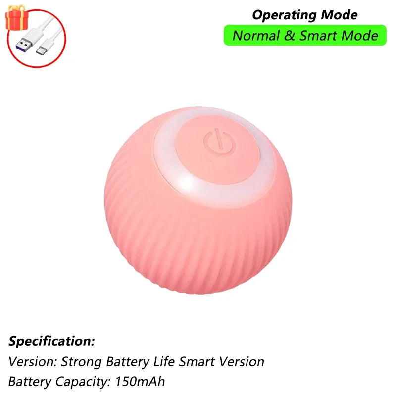 Cat Interactive Ball Toy Automatic Rolling Ball Faux Tail Rechargeable Smart Pet Electric Toy Pet Training Imitate Mouse