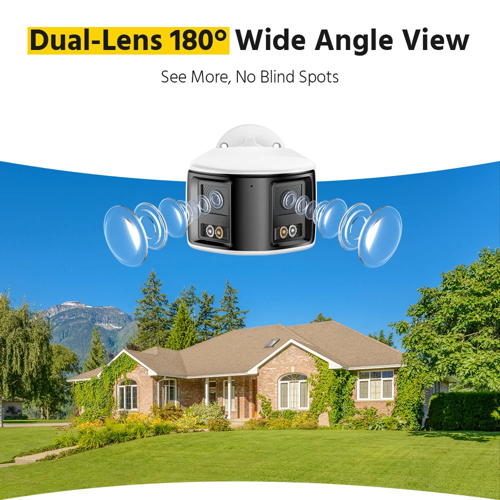 ANNKE Smart Home 180° 8MP/6MP DUO POE Dual Lens Wide View Outdoor Video POE Camera,4K AI Human Detect,8MP Security CCTV Camera