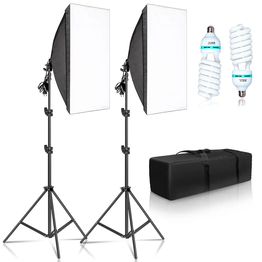SH Professional Continuous LED Lighting Softbox Kit For Photo Studio