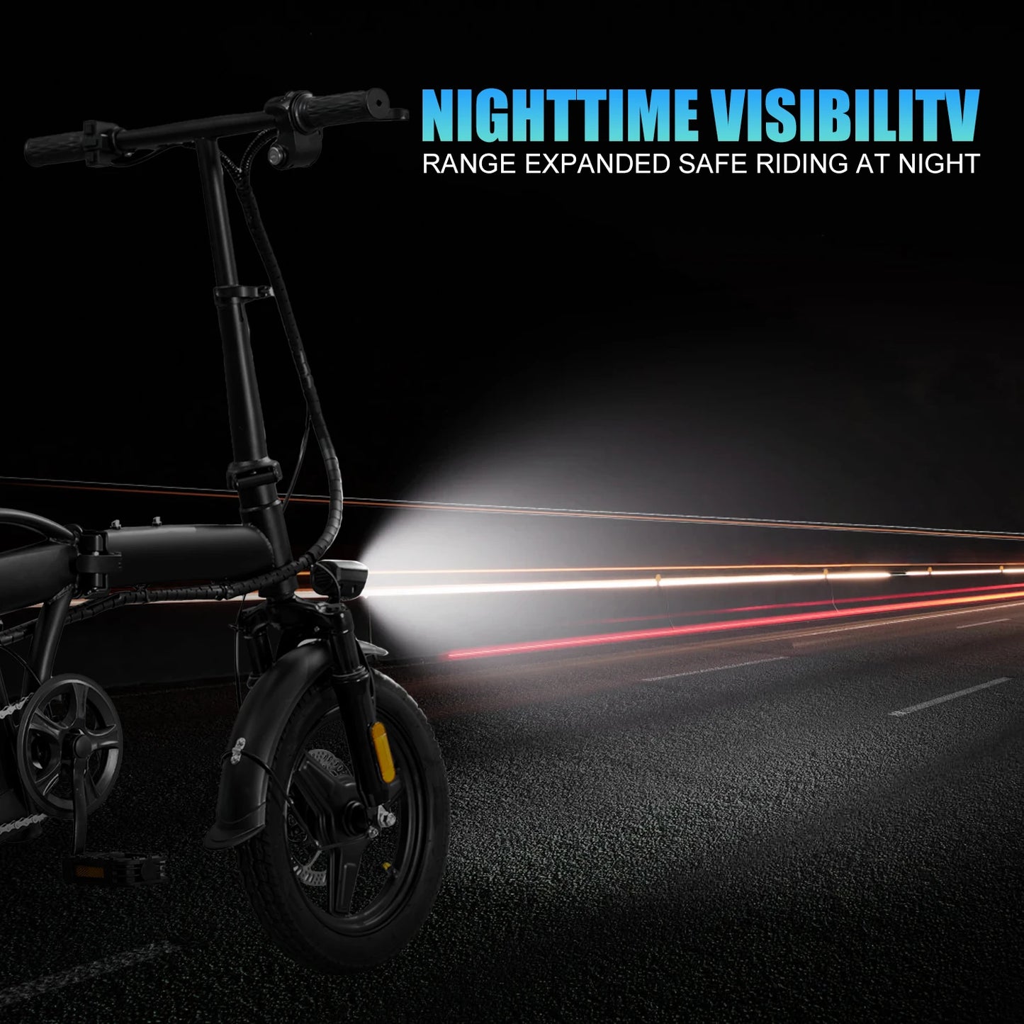 T5 14-inch Foldable Electric Bike 48V 750W Peak Power 20MPH 499Wh Long Range Lightweight Ebike with Dual Disc Brake And Basket for Adult Commute 22 Miles